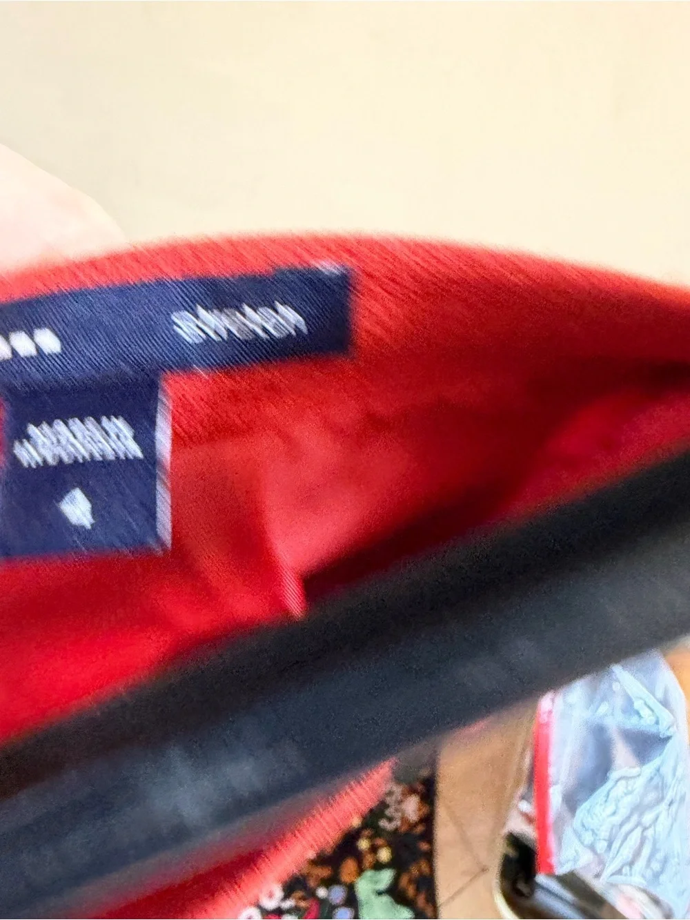 Express Red Midi Skirt with Front Seam and Slant Pockets